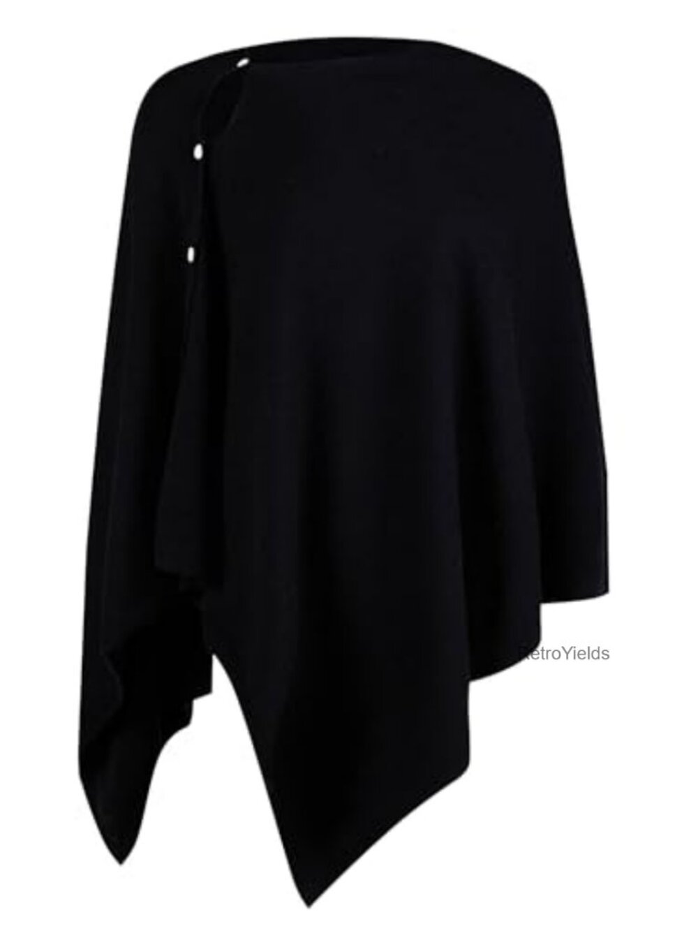 Viscose Knit Shawl Wrap Poncho with Buttons Lightweight Cape Cardigan
